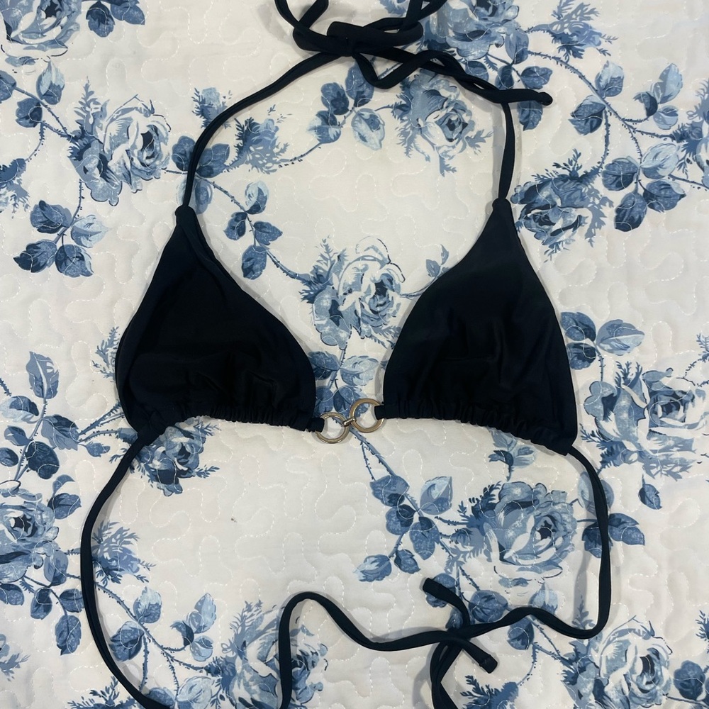 Black Bikini Top with Gold Links